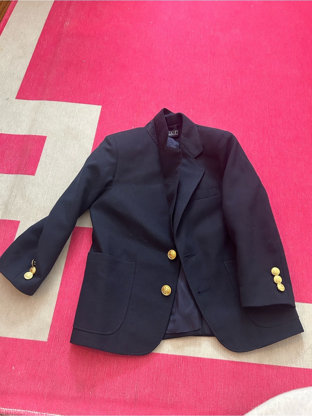 Lands' End Women's Navy Blazer with Gold Buttons